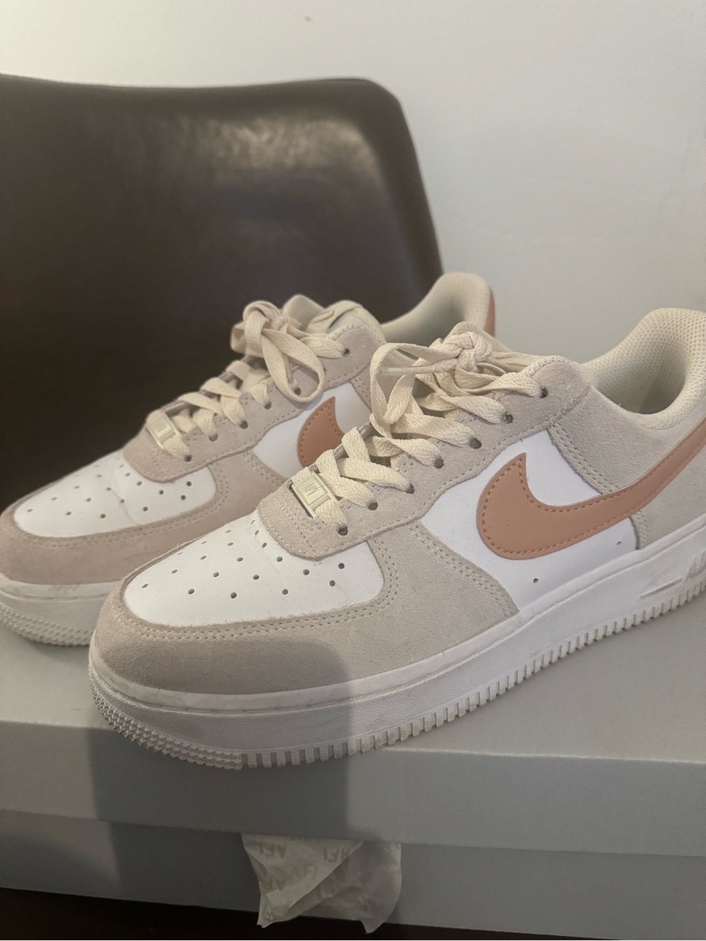 Nike Women’s Low-Top Sneakers in White, Beige, and Blush